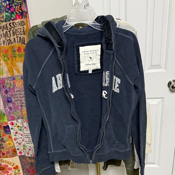 Abercrombie & Fitch Dark Blue Zip-Up Hoodie - Picture 1 of 4